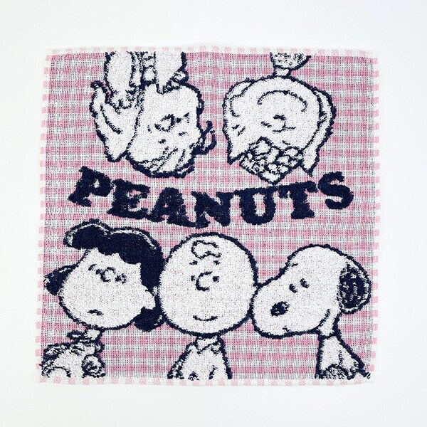 スヌーピー ミニタオル サークル柄 ピンク 西川 日本製 SNOOPY