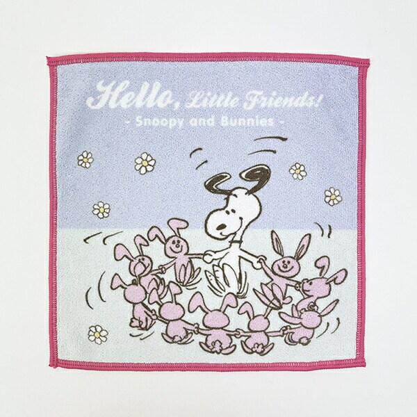 スヌーピー 吸水速乾ミニタオル バニー ピンク 西川 日本製 SNOOPY