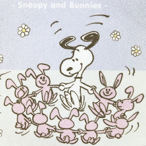 スヌーピー 吸水速乾ミニタオル バニー ピンク 西川 日本製 SNOOPY