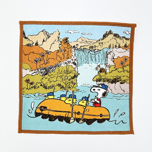 スヌーピー ラフティング ミニタオル ブルー 西川 日本製 SNOOPY