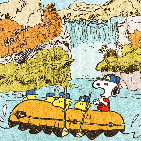 スヌーピー ラフティング ミニタオル ブルー 西川 日本製 SNOOPY