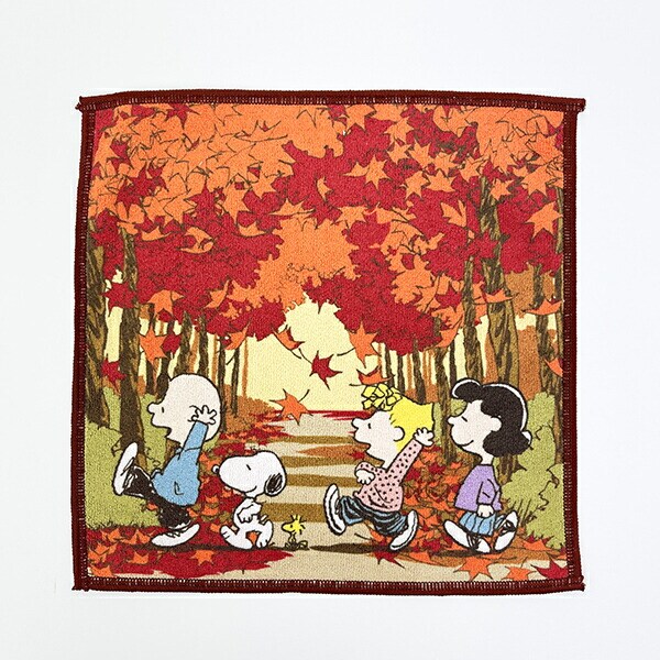 スヌーピー 街路樹 ミニタオル レッド 西川 日本製 SNOOPY