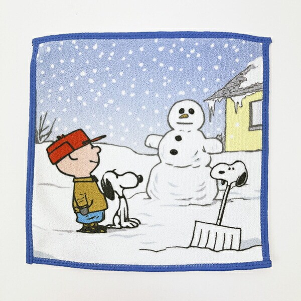 スヌーピー スノーデイ ミニタオル ホワイト 西川 日本製 SNOOPY