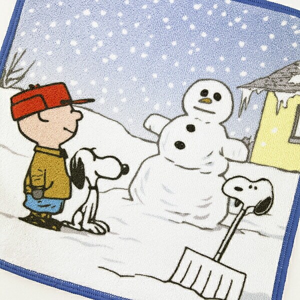 スヌーピー スノーデイ ミニタオル ホワイト 西川 日本製 SNOOPY