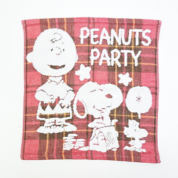 スヌーピー ウォッシュタオル レッド チェック 今治タオル 西川 日本製 SNOOPY