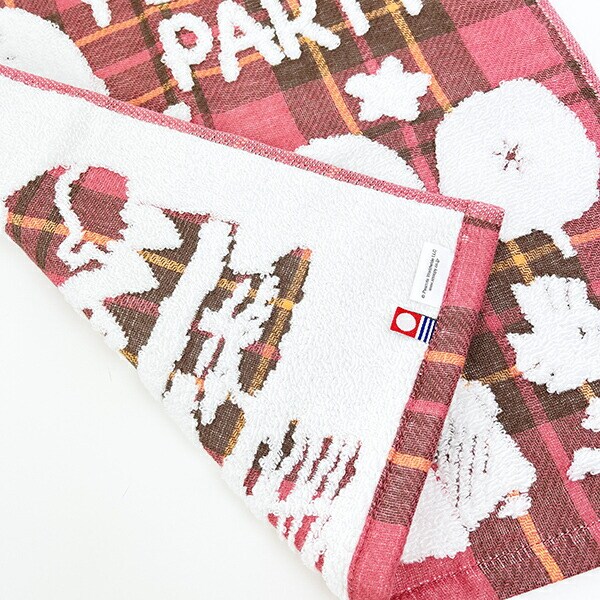 スヌーピー ウォッシュタオル レッド チェック 今治タオル 西川 日本製 SNOOPY