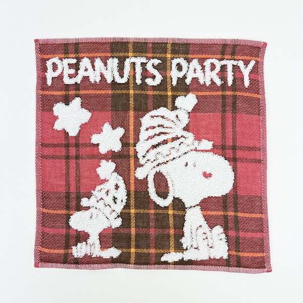 スヌーピー 今治 ミニタオル レッド 西川 日本製 SNOOPY