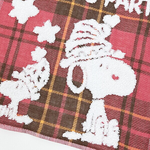 スヌーピー 今治 ミニタオル レッド 西川 日本製 SNOOPY