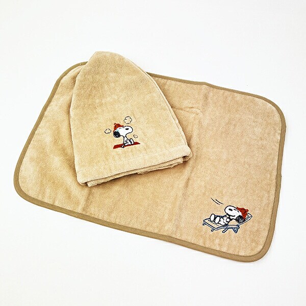 スヌーピー サウナハット 今治タオル SNOOPY ベージュ 西川