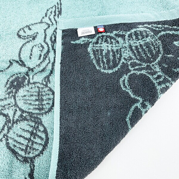 スヌーピー フェイスタオル グリーン ライナスの安心毛布 今治タオル 西川 日本製 SNOOPY