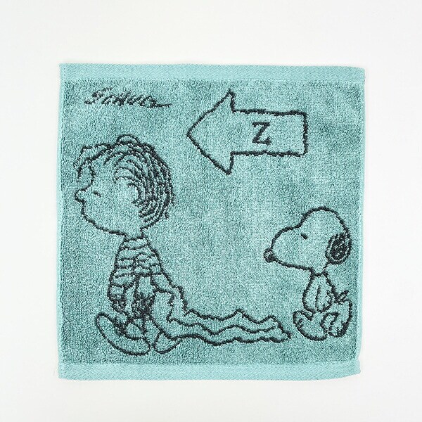 スヌーピー 今治 ミニタオル グリーン 西川 日本製 SNOOPY