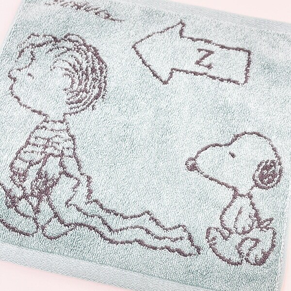 スヌーピー 今治 ミニタオル グリーン 西川 日本製 SNOOPY