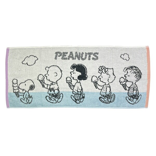 スヌーピー フェイスタオル ホワイト アイスクリーム 今治タオル 西川 日本製 SNOOPY