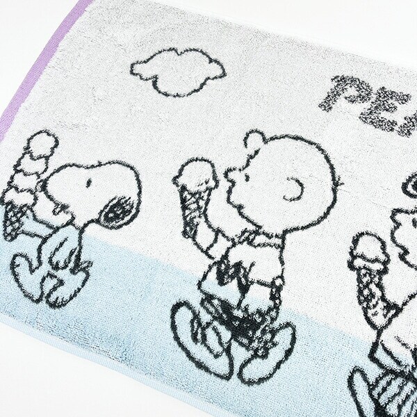 スヌーピー フェイスタオル ホワイト アイスクリーム 今治タオル 西川 日本製 SNOOPY