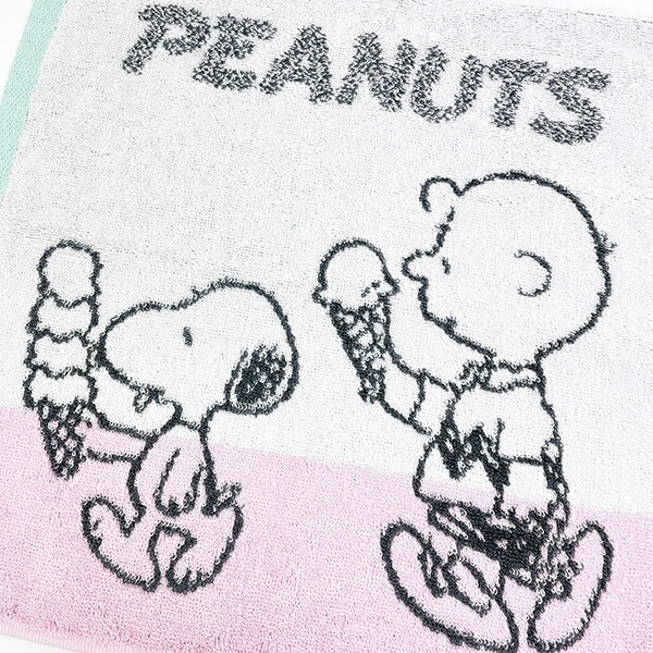 スヌーピー ウォッシュタオル ホワイト アイスクリーム 今治タオル 西川 日本製 SNOOPY
