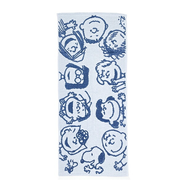 スヌーピー フェイスタオル ブルー 今治タオル 西川 日本製 SNOOPY