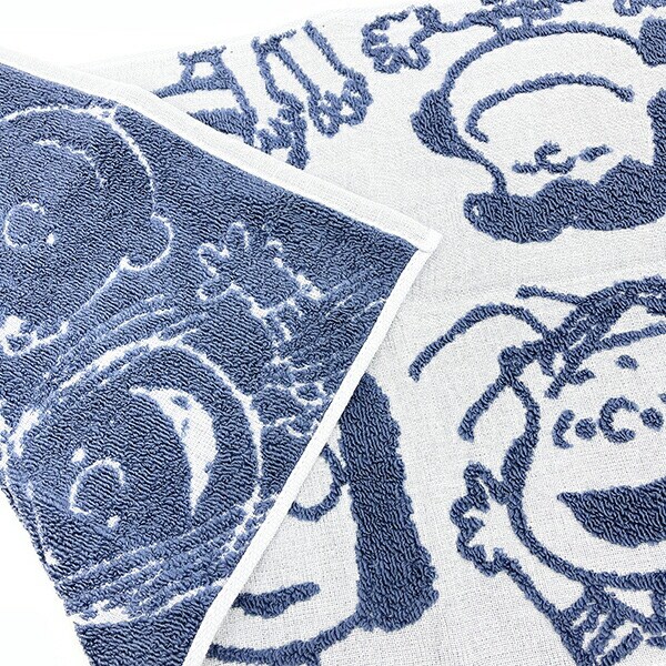 スヌーピー フェイスタオル ブルー 今治タオル 西川 日本製 SNOOPY