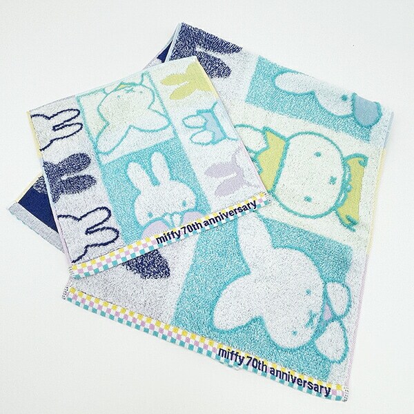 ミッフィー miffy 70th ミニタオル history ハンカチ 日本製 西川