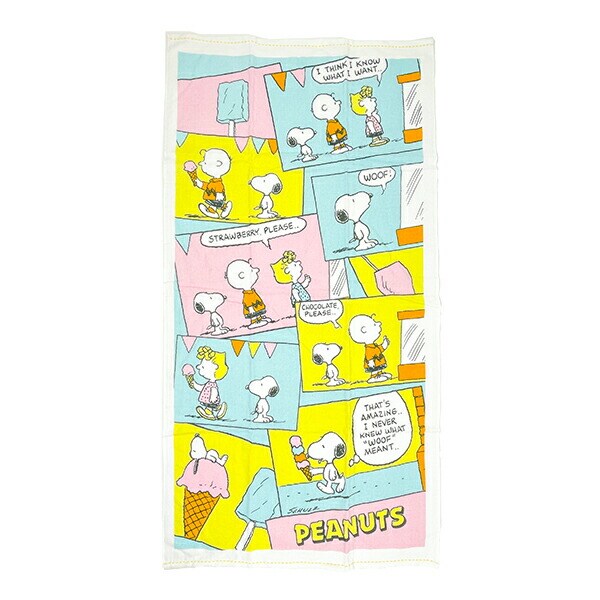 スヌーピー ふんわりガーゼタオル バスタオル アイスクリーム 西川 SNOOPY