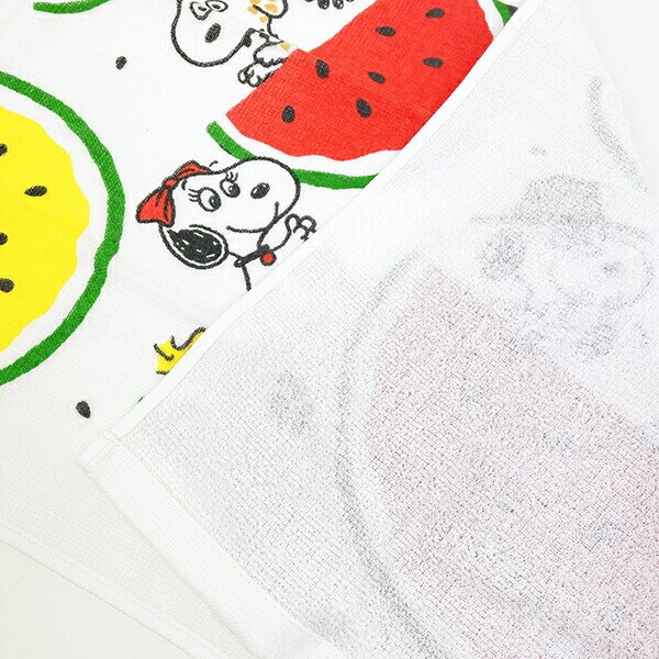 スヌーピー ふんわりガーゼタオル フェイスタオル スイカ 西川 SNOOPY