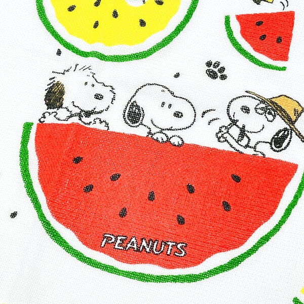 スヌーピー ふんわりガーゼタオル ミニタオル スイカ ハンカチ 西川 SNOOPY