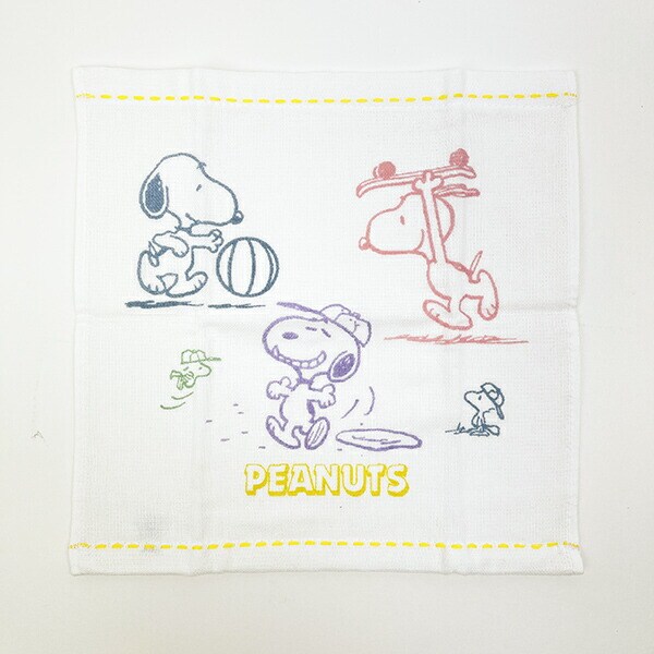スヌーピー ふんわりガーゼタオル ミニタオル スポーツ ハンカチ 西川 SNOOPY