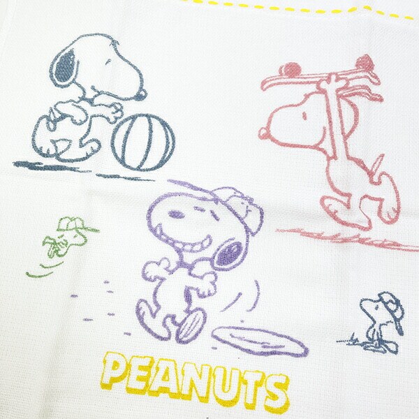 スヌーピー ふんわりガーゼタオル ミニタオル スポーツ ハンカチ 西川 SNOOPY