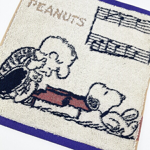 スヌーピー 今治 ミニタオル music 西川 日本製 SNOOPY