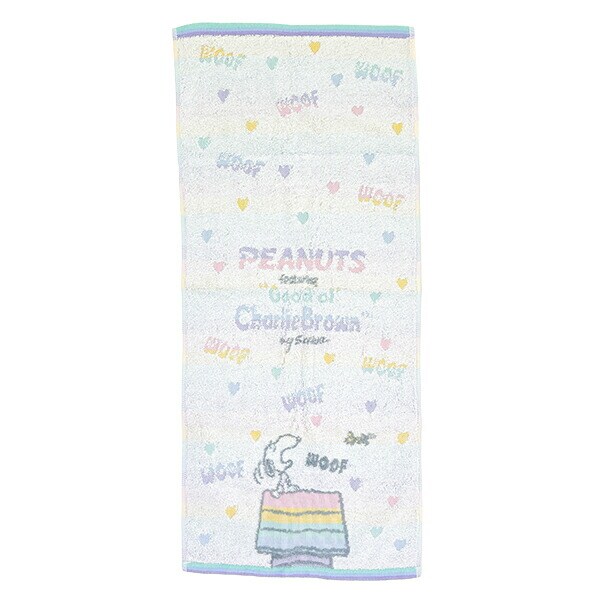 スヌーピー フェイスタオル ホワイト レインボー 西川 日本製 SNOOPY