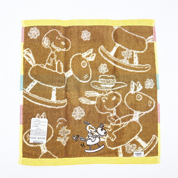 スヌーピー ウォッシュタオル Zodiac horse(午) アイボリー ハンカチ 西川 SNOOPY