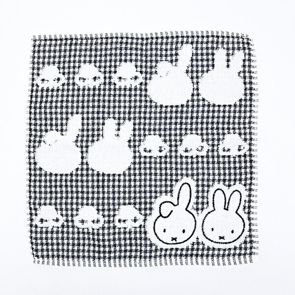 ミッフィー miffy ミニタオル ダーン ブラック ハンカチ 西川