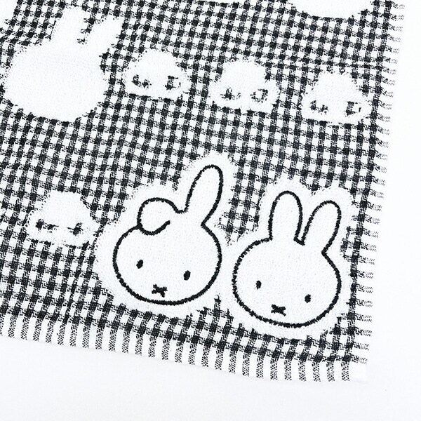 ミッフィー miffy ミニタオル ダーン ブラック ハンカチ 西川