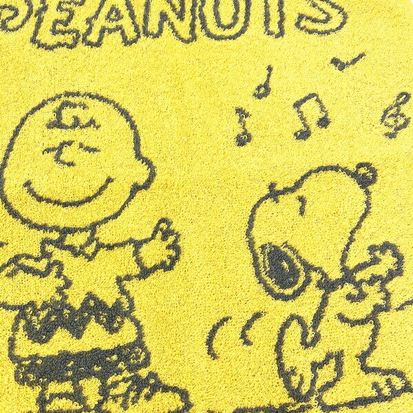 スヌーピー ウォッシュタオル ダンス柄(イエロー) ハンカチ 西川 日本製 SNOOPY
