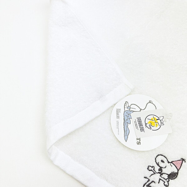 スヌーピー PEANUTS 75th かるわた フェイスタオル ホワイト 今治 日本製 西川 SNOOPY