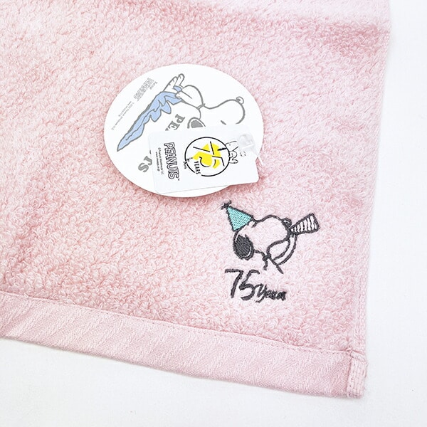 スヌーピー PEANUTS 75th かるわた ウォッシュタオル ピンク 今治 日本製 西川 SNOOPY