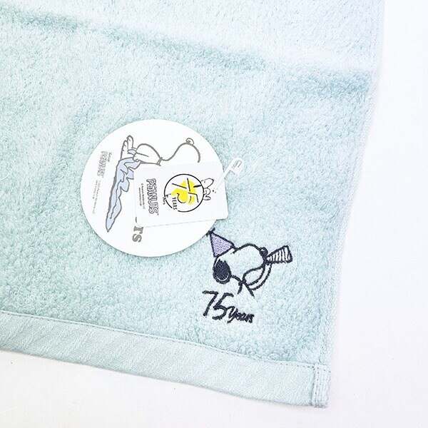 スヌーピー PEANUTS 75th かるわた ウォッシュタオル グリーン 今治 日本製 西川 SNOOPY