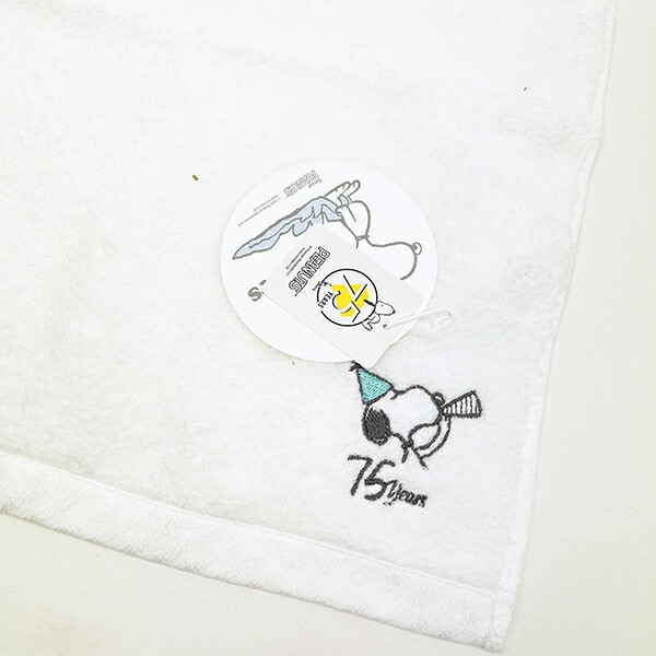 スヌーピー PEANUTS 75th かるわた ウォッシュタオル ホワイト 今治 日本製 西川 SNOOPY