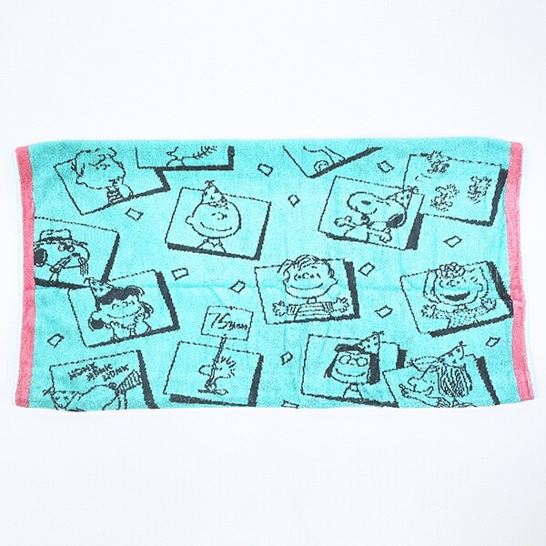 スヌーピー のびのびタオルピローケース グリーン 枕カバー PEANUTS 75th SNOOPY