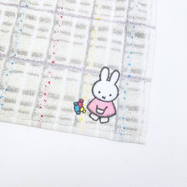 ミッフィー miffy ミニタオル きゃらめる柄 アイボリー ハンカチ 西川