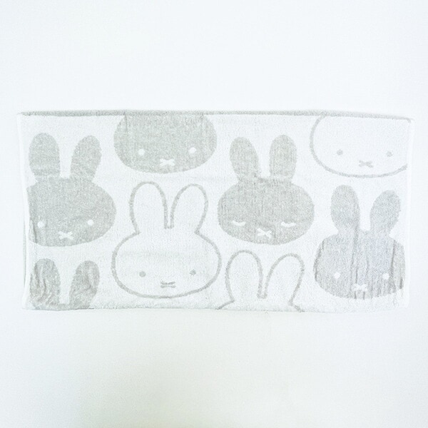 ミッフィー miffy フェイス のびのびタオルピローケース グレー 枕カバー