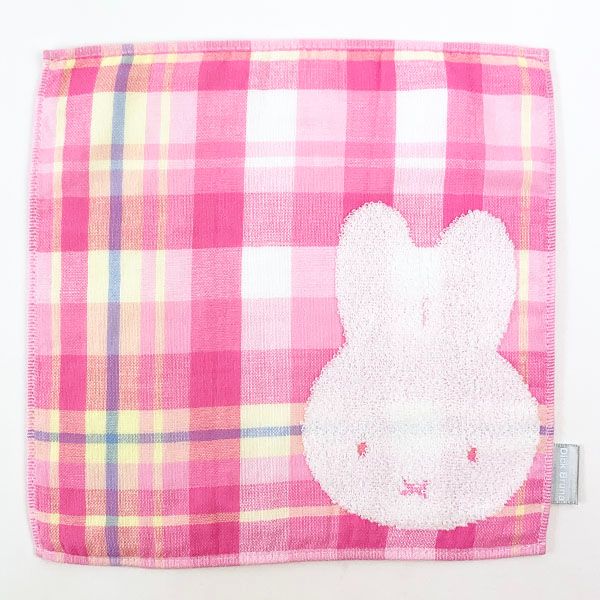 ミッフィー カラフルチェック ハンカチ ピンク タオルハンカチ タオル 学校 オフィス