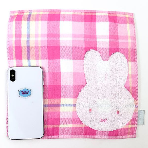 ミッフィー カラフルチェック ハンカチ ピンク タオルハンカチ タオル 学校 オフィス