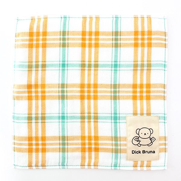 ミッフィー ボリス チェックハンカチタオル ハンドタオル オレンジ