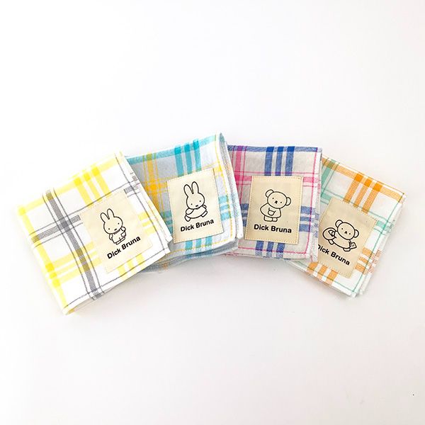 ミッフィー ボリス チェックハンカチタオル ハンドタオル オレンジ