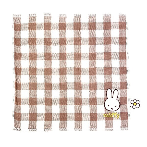 ミッフィー miffy ガーゼギンガムハンカチ (ブラウン) ストロベリー＆チョコレート ベビー