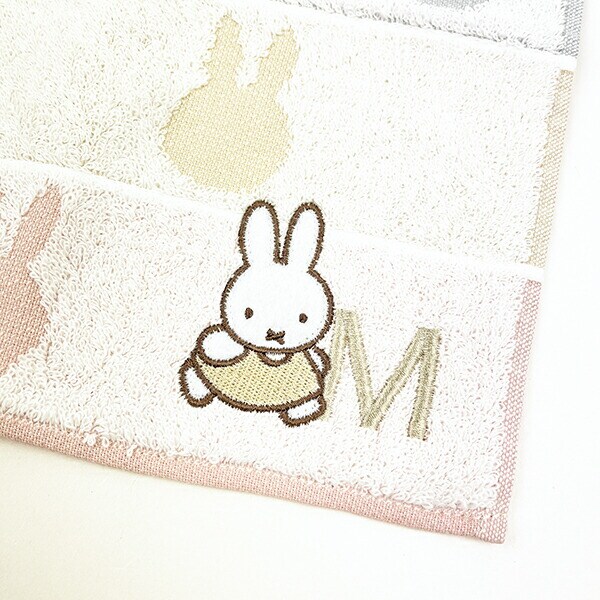 ミッフィー miffy イニシャルハンカチ(M) ピンク