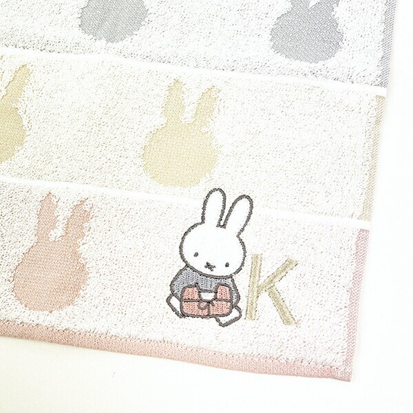 ミッフィー miffy イニシャルハンカチ(K) ピンク