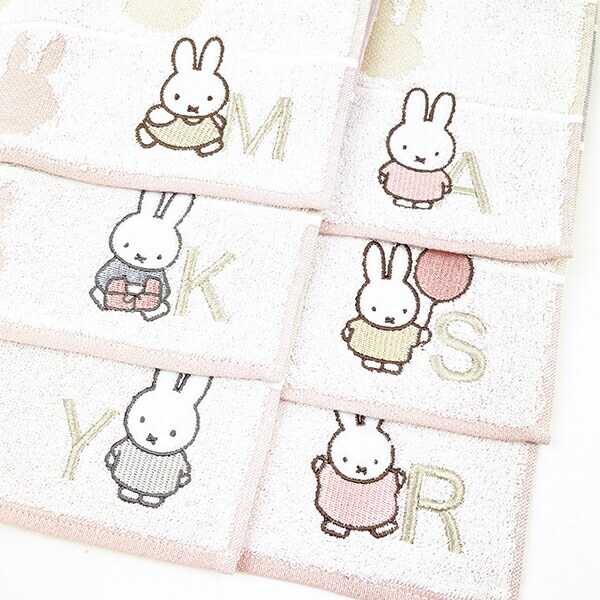 ミッフィー miffy イニシャルハンカチ(A) ピンク