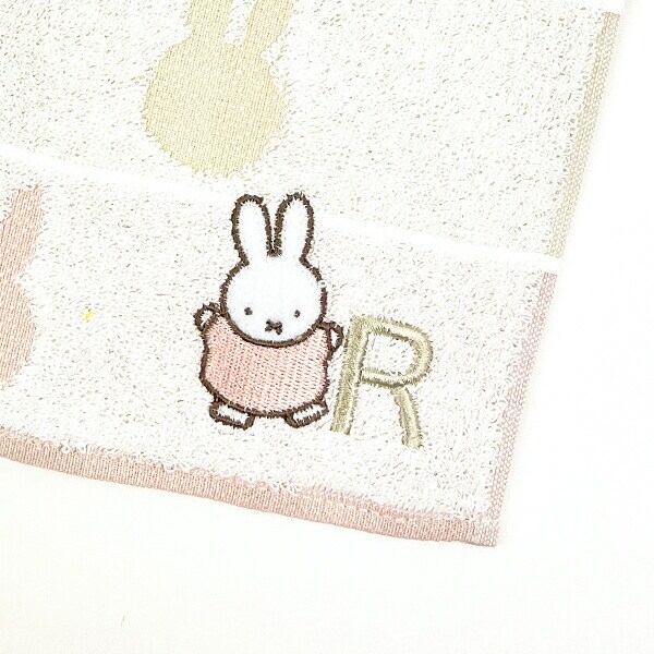ミッフィー miffy イニシャルハンカチ(R) ピンク