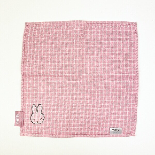 ミッフィー miffy ハンカチ (ピンク） チェックシリーズ